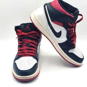 Nike Air Jordan 1 Mid Lace Up  Mens Size 7.5 Women Size 9.0 White Black …